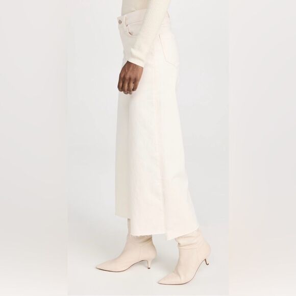 PAIGE Frankie Wide Leg Jeans with Seamed Belt Loops in DESERT DUNE - Picture 6 of 15